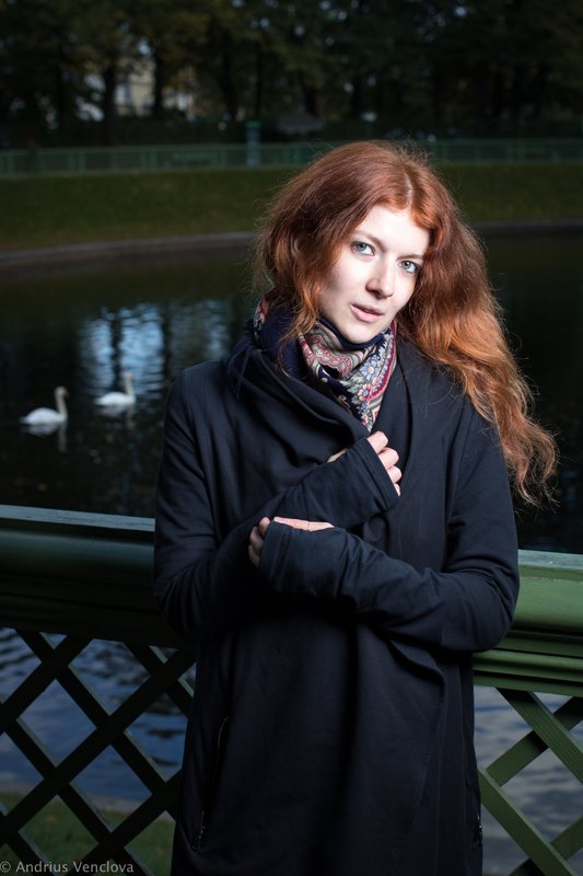 Portrait with swansphoto preview