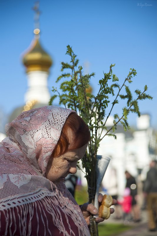 город,храм,прихожане,женщина,жанр,улица Вербное воскресенье ...photo preview