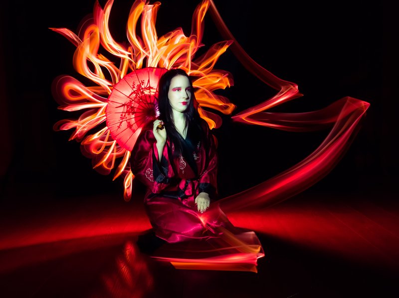 lightpainting, lightart, longexposure, nightphotography, light, night, portrait, lightblade Вишни в весеннем цвету.photo preview