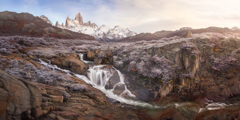 america, andes, argentina, autumn, beautiful, blue, canyon, cascada, cascade, chalten, el, fitz, fitzroy, frost, glaciares, glacier, gorge, hiking, landmark, landscape, monte, morning, mount, mountain, national, nature, outdoor, panorama, park, patagonia, Winter is Comingphoto preview