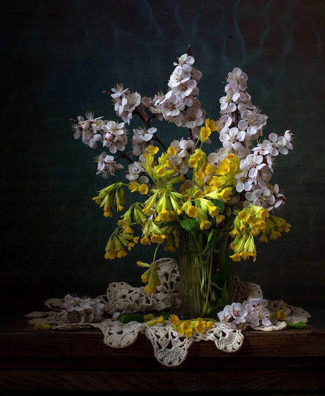 натюрморт с примулами,весна,букет,цветы,художественное фото,искусство. photo preview