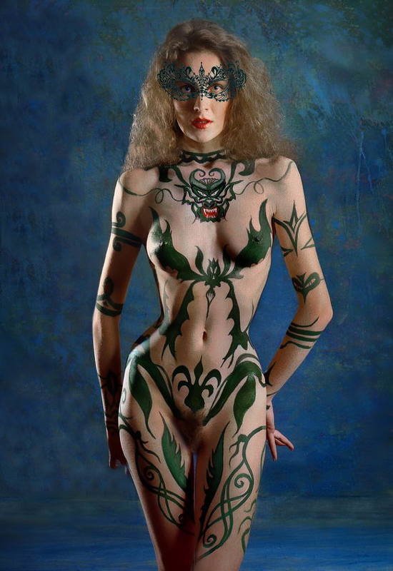 девушка,  модель,   обнажённая,  nude,  girl, эротика,  erotic, ню, nudeart,	photosession, бди-арт Боди-арт на Хеллоуинphoto preview