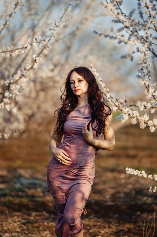 весна, портрет, цветущий сад, девушка, модель Весеняяphoto preview