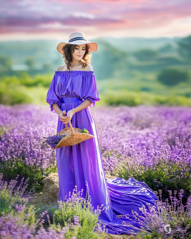 лаванда, лето, прованс, сиреневое, девушка, 105мм Лавандовое настроение фото превью