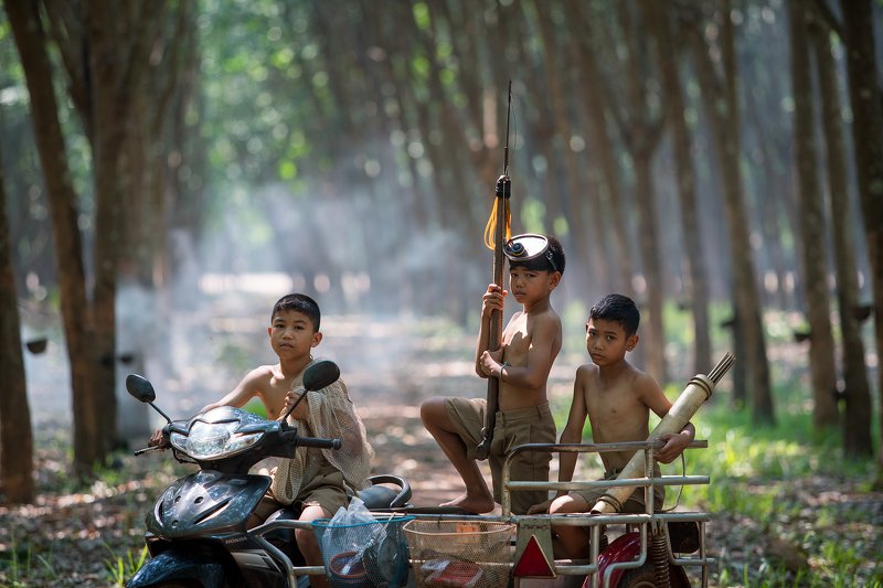 thai,thailand,life,portrait,photography,journalism,people,fishing,culture,children, The Boys in the rural Thailandphoto preview