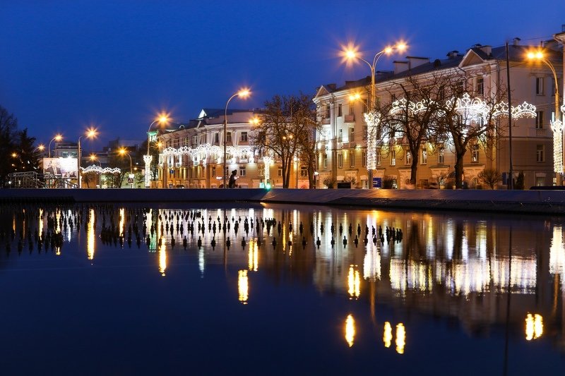 гомель, город, улица, вечер, отражение Вечерний Гомельphoto preview