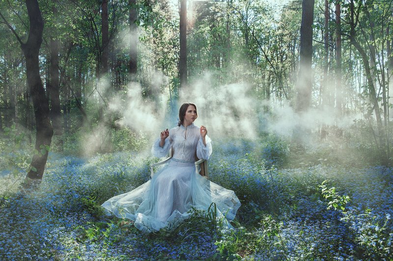 portrait, woman, light, canon, minsk, beautiful, forest, sun, dress Hannaphoto preview