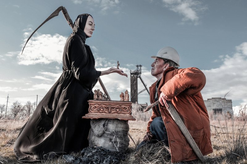 7 кирка, шахтер, шахтерский труд, смена, клеть, портрет шахтера Шахтерский труд...photo preview