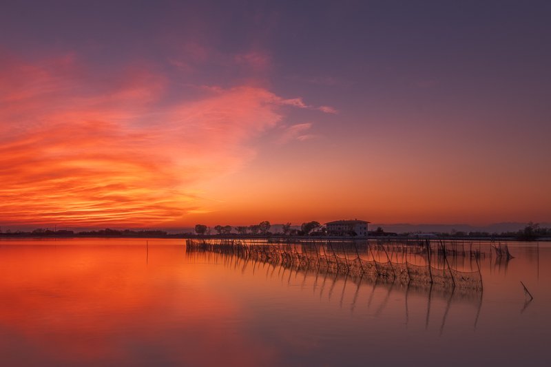 italy,venice,long exposure,evening,sunset,amazing color,water,house silent in artphoto preview