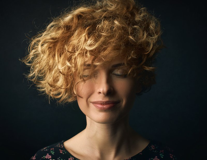 портрет, женский портрет, Portrait, female, studio, curly Ксенияphoto preview