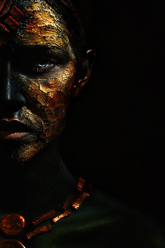 портрет, девушка, половина, лицо, арт, макияж, космос, текстура, ivankovale Завоевательphoto preview