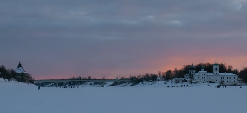 pskov, pleskau, псков, landscape, pskovregion, монастырь, sunset, закат, вечер, snow, frost, winter, зима, снег, мороз ...photo preview