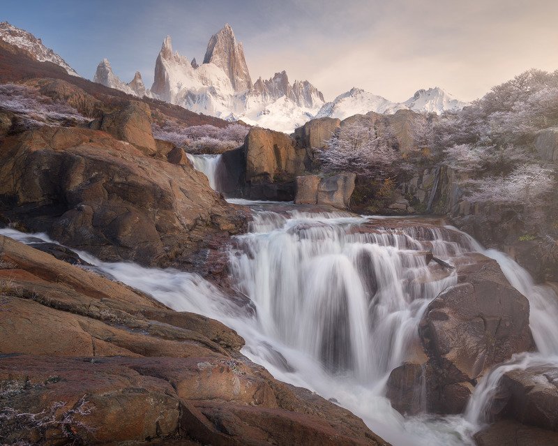america, andes, argentina, autumn, beautiful, blue, canyon, cascada, cascade, chalten, clouds, el, fitz, fitzroy, frost, glaciares, glacier, gorge, granite, hiking, landmark, landscape, monte, morning, mount, mountain, national, nature, outdoor, park, pat The Threads of Lifephoto preview