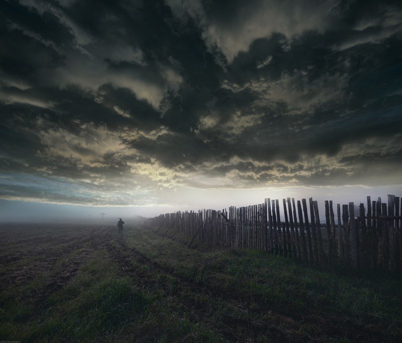 пейзаж небо человек На краю...photo preview