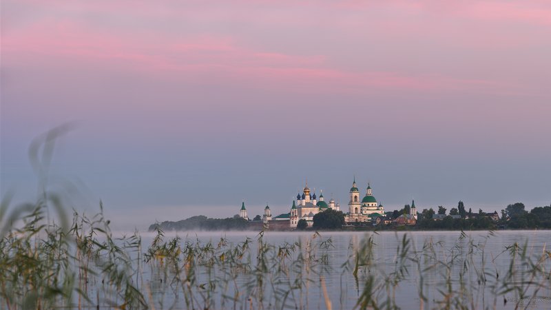 ростов, озеро неро, неро, озеро, золотое кольцо, камыши, туман, панорама, рассвет \