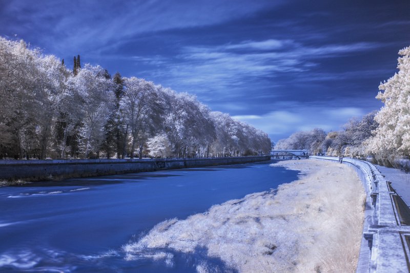 сочи, город, река, инфракрасое фото, пейзаж, парк, деревья, небо Инфракрасная прогулкаphoto preview