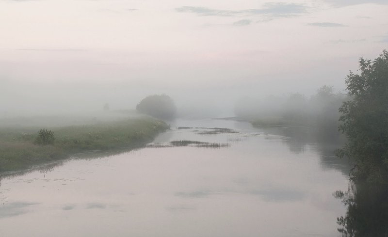 вологодская область, станция вожега, река вожега, деревня коневка,вечер,туман,июль Вечерний туманphoto preview