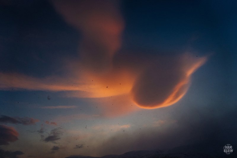 горы, закат, гора, солнце, свет, вечер, зима, небо, дерево, снег, облака, Облакаphoto preview