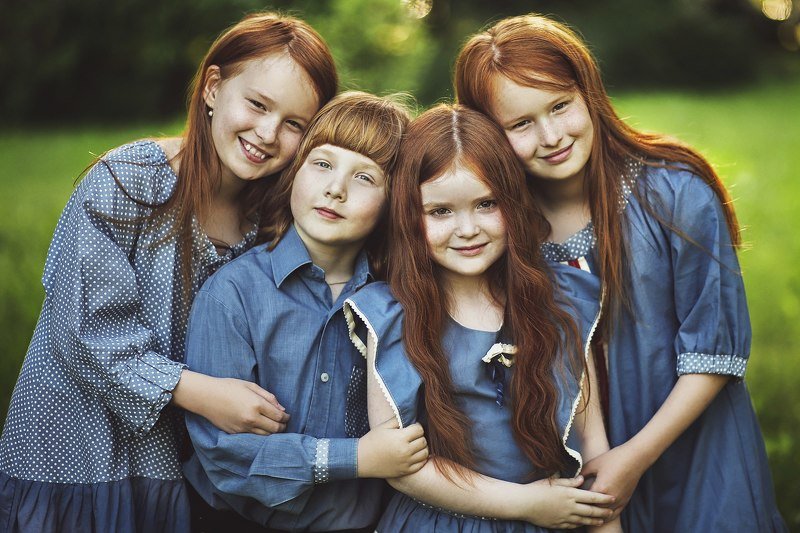 рыжие лето дети Рыжикиphoto preview