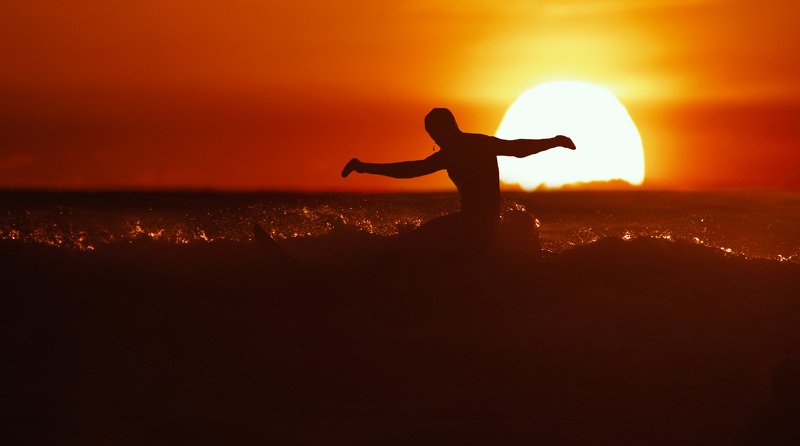 surfing sochi sunset nature sea waves Sochi sunset.photo preview