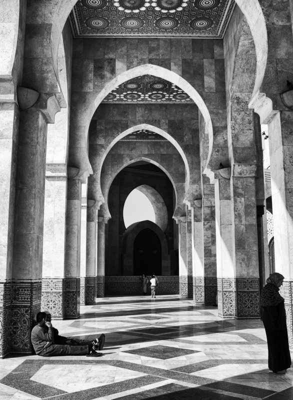 Morocco, Casablanca, Monochrome, Black and white, Street In Casablanca фото превью