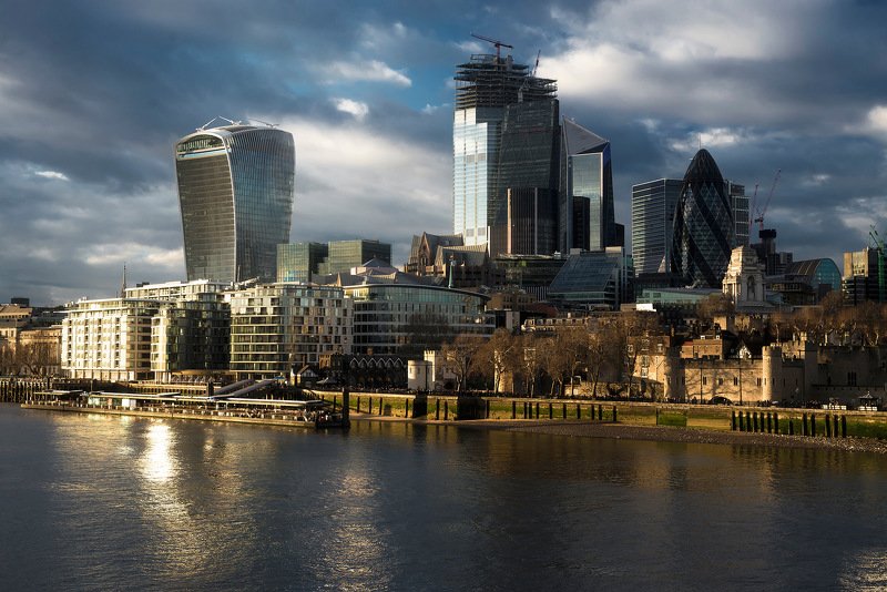 город, архитектура, лондон, великобритания Лондон на закатеphoto preview