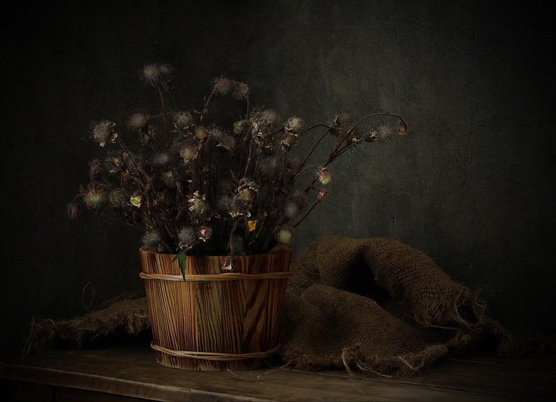 натюрморт, трава, мешковина ***photo preview