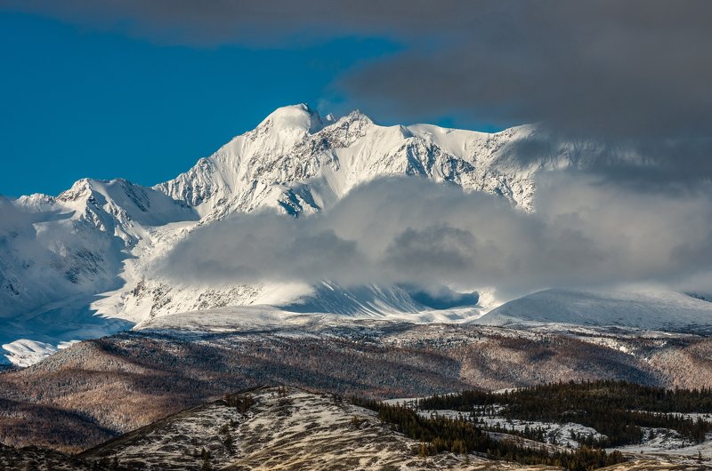 горы, алтай, горный алтай, утро, северо-чуйский хребет, снег, ник васильев, туча, курай, курайская степть Ночевала тучка...photo preview