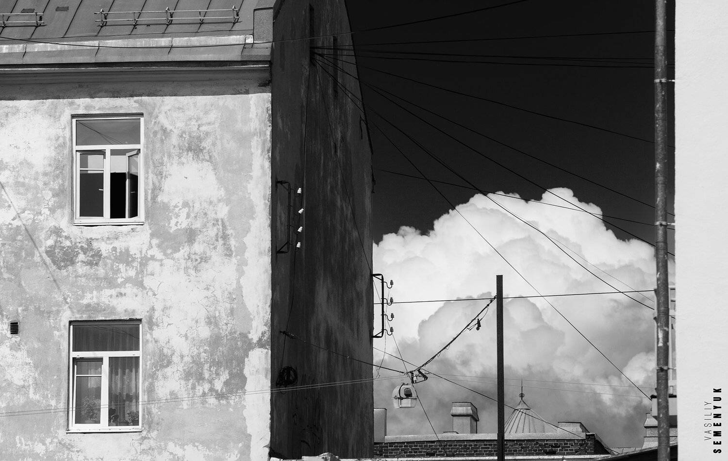 город, сортавала, облака, окно, минимализм, ч/б, городской пейзаж, city, mood, b/w, clouds, minimalism., Семенюк Василий