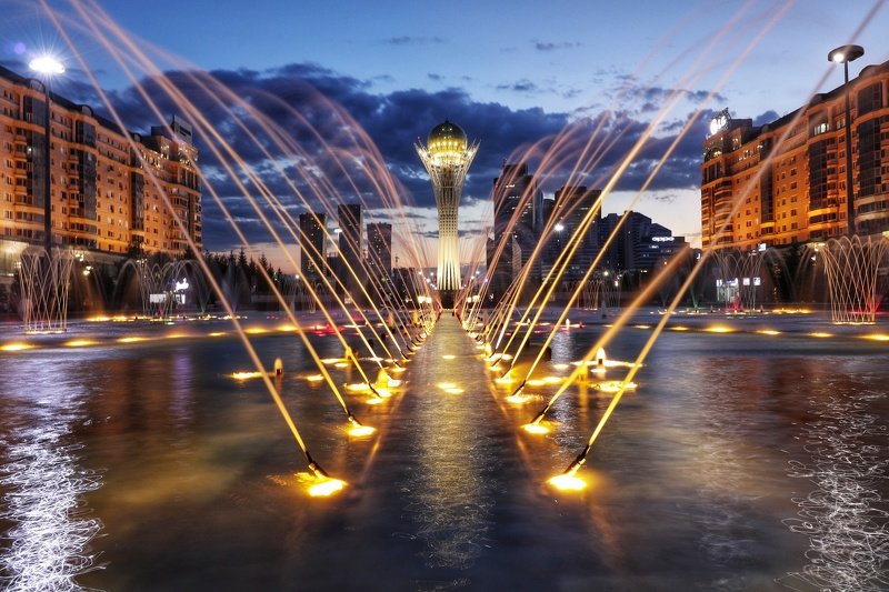 астана, нурсултан, байтерек, поющие фонтаны Байтерек. фото превью