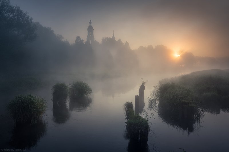 россия, филипповское, шерна, река, туман Филипповскоеphoto preview