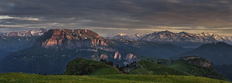 закат, большой тхач, малый тхач, асбестная, горы, пейзаж, рассвет, кавказ, адыгея, ачешбоки, хребет скирда, На закатеphoto preview