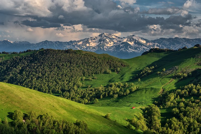 закат, большой тхач, малый тхач, асбестная, горы, пейзаж, рассвет, кавказ, адыгея, ачешбоки, Домик в горахphoto preview