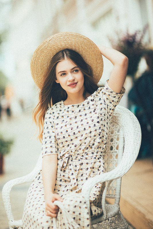 лето, шляпка, девушка, ветер, волосы, прованс Первый день летаphoto preview