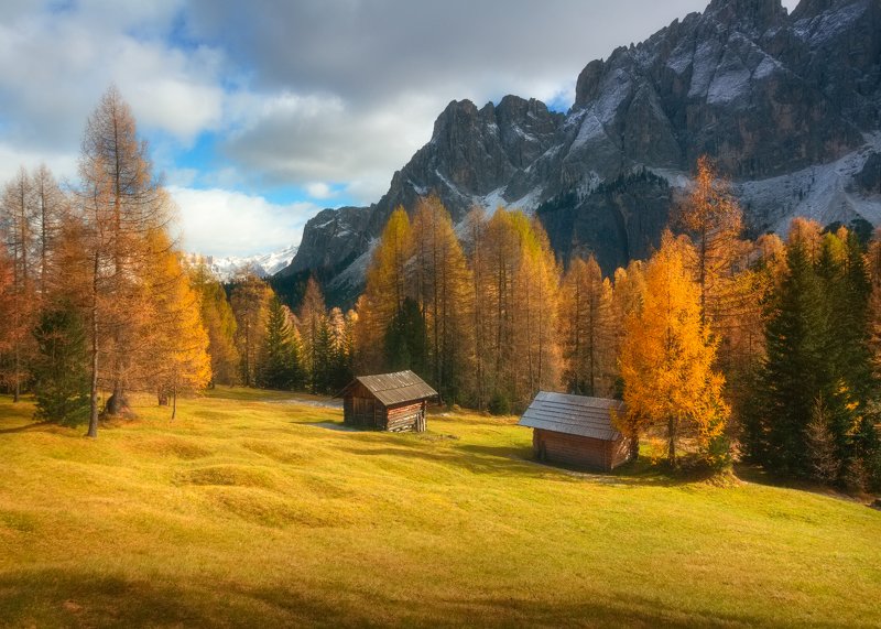 осень, небо, горы, Доломиты Осеннееphoto preview