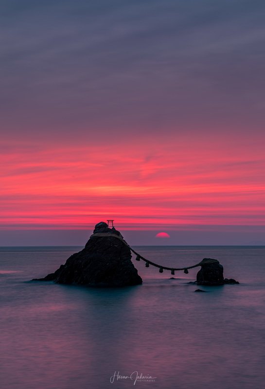 landscape japan nature sunrise sea morning sun meoto iwa married couple rock Daybreakphoto preview