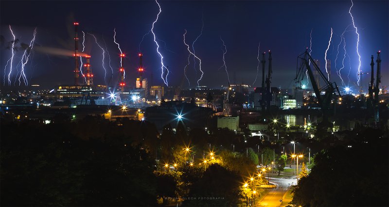 thunderstorm, lightning, storm, thunder, night, cityscape, nightscape Cyberpunk 2077photo preview