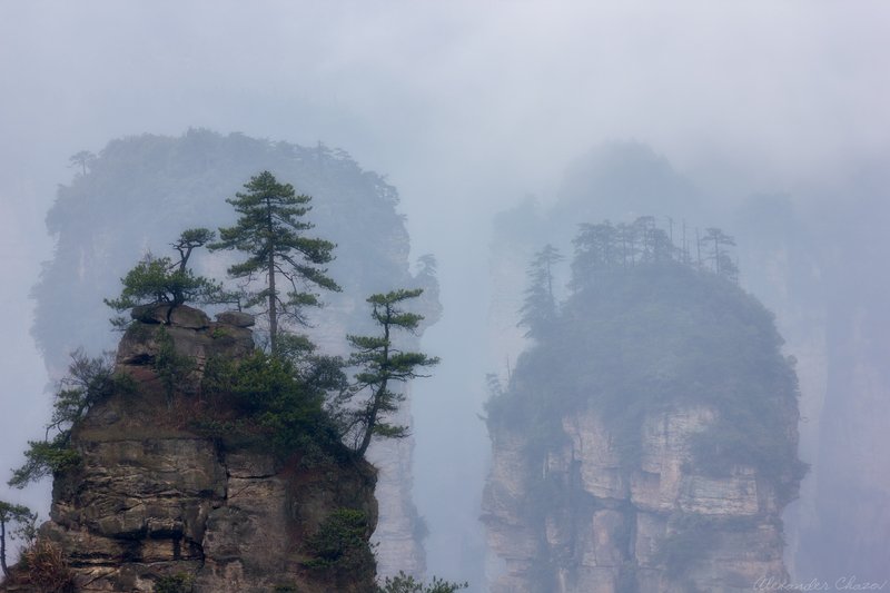 аватар, пандора, туман, пейзаж, скала, скалы, природа Парящие острова Пандорыphoto preview