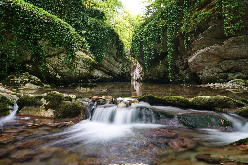 лето горы река каньон Вверх по реке.photo preview