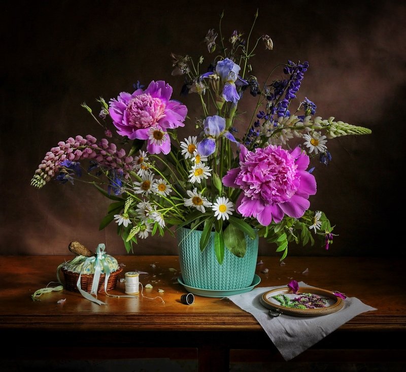 натюрморт, пионы, цветы, С пионами...photo preview