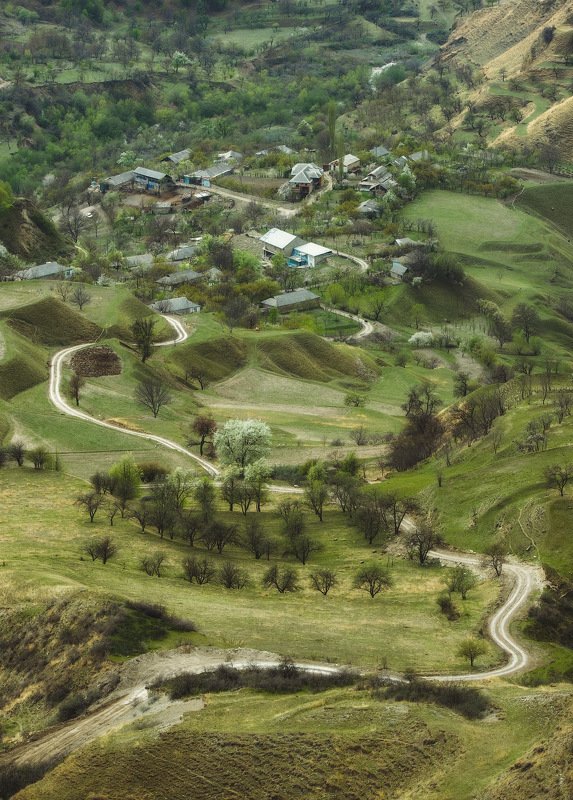 россия, дагестан, кавказ, горы, перевал, амишта, пейзаж, день, весна, село, долина, природа, плато photo preview