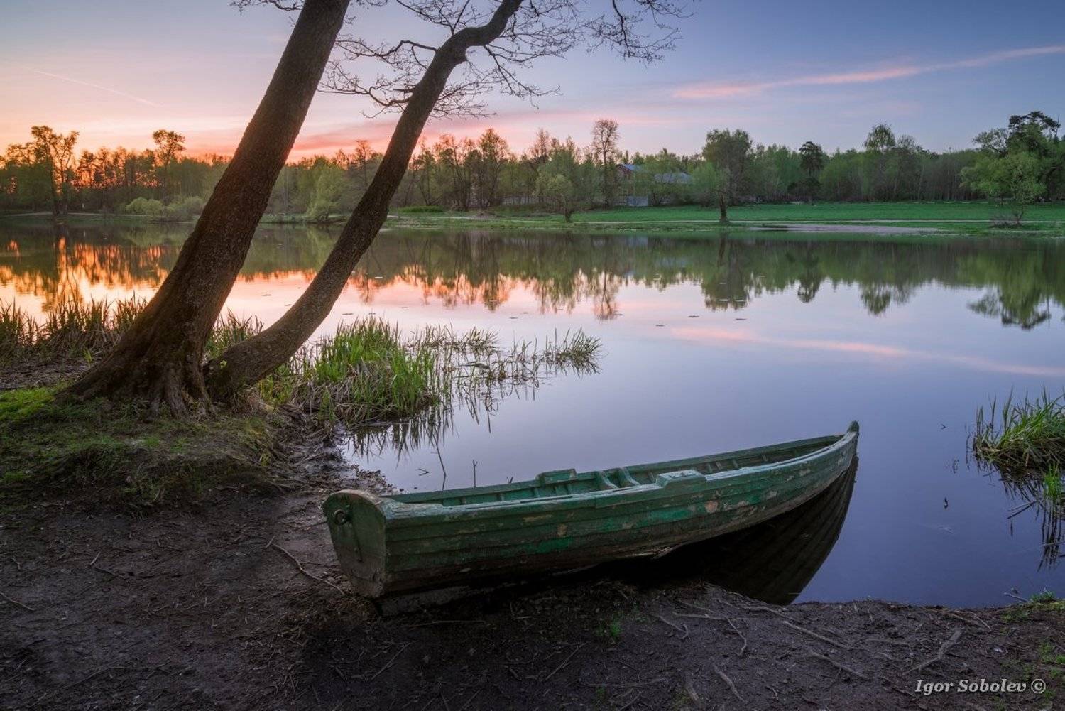 пейзаж, лодка, кузьминки, озеро, landscape, boat, kuzminki, lake, Игорь Соболев