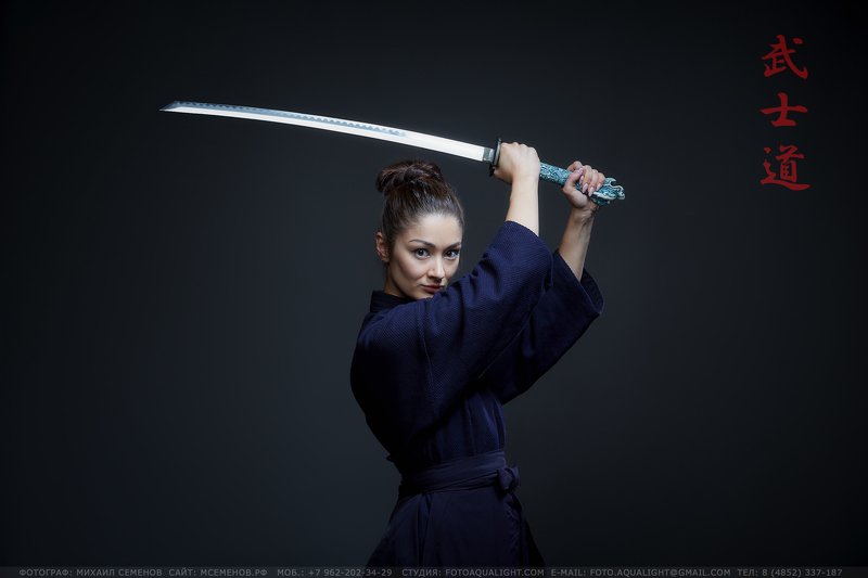 михаилсеменов, аквалайт, самурай, бусидо, девушка, катана, воин 武士道 (bushido)photo preview
