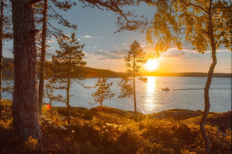 вечер, озеро, закат, кареллия, пейзаж Уютный вечерphoto preview