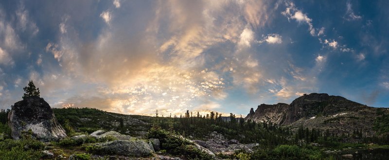 горы, россия, сибирь, саяны, западный саян, ергаки, путешествие, поход, приключения, ник васильев, утро, панорама, озеро радужное, утро, восход, висячий камень Утренний салют.photo preview