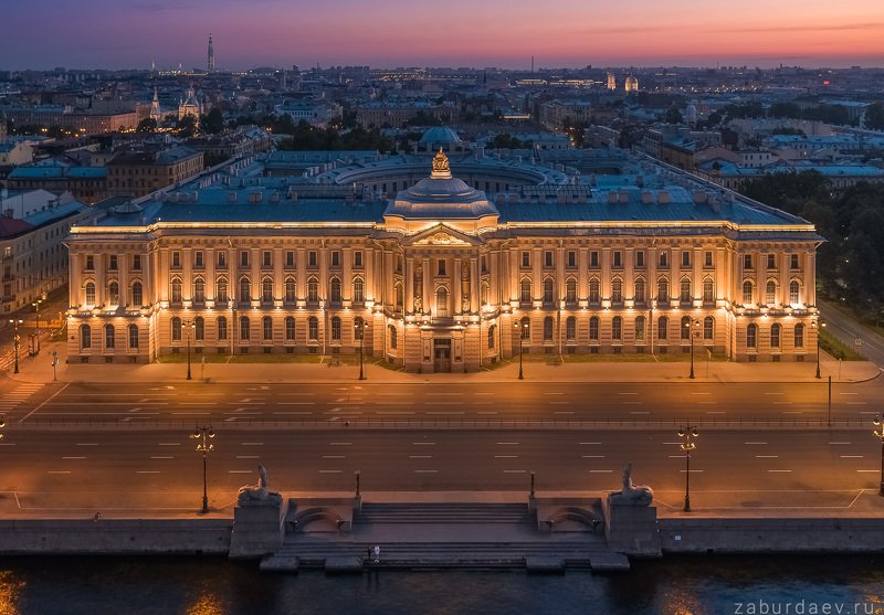 россия, петербург, рассвет, лето, дрон, архитектура, квадрокоптер Академия художествphoto preview