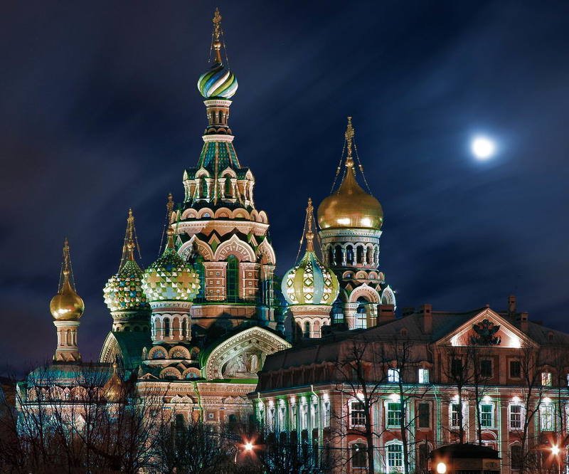 россия, санкт-петербург, питер,  спас-на-крови Лунный «Спас на Крови» в Питереphoto preview