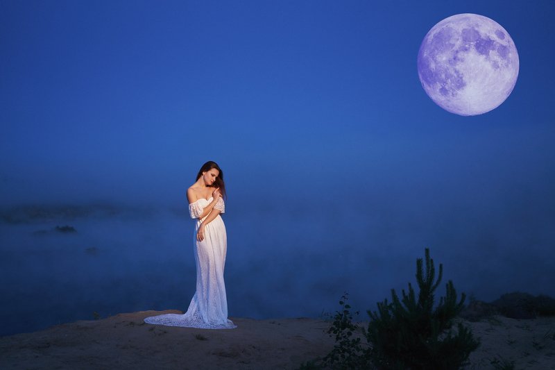 ночь портрет туман photo preview