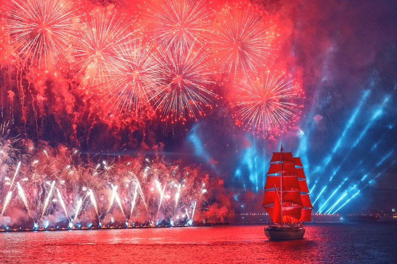 санкт петербург, питер, ночь, салют, алые паруса, saint petersburg, scarlet sails Алые Парусаphoto preview