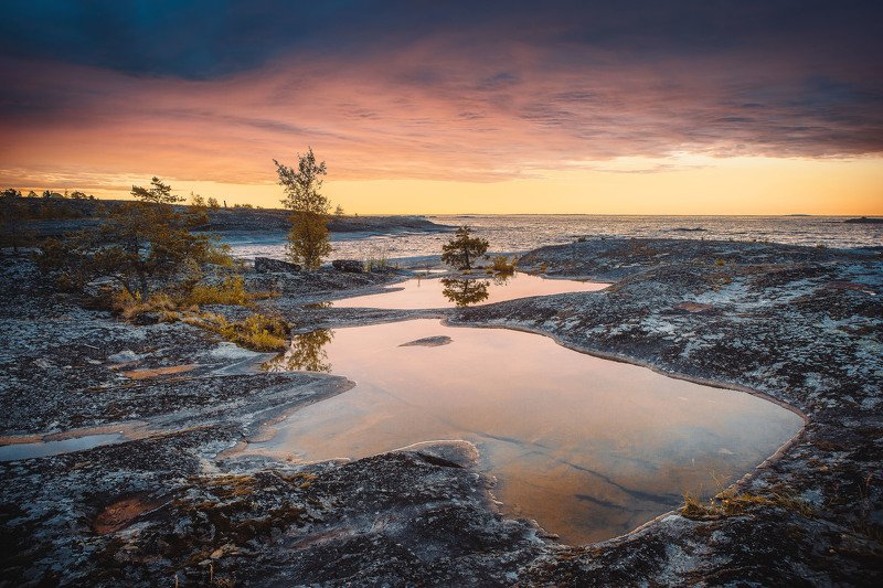 Рассвет, утро, Шхеры, Ладога, Карелия, Пейзаж photo preview